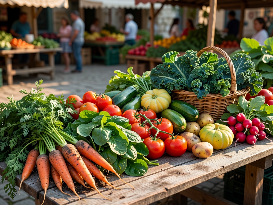Local farm produce market stall representing sustainable tour sourcing